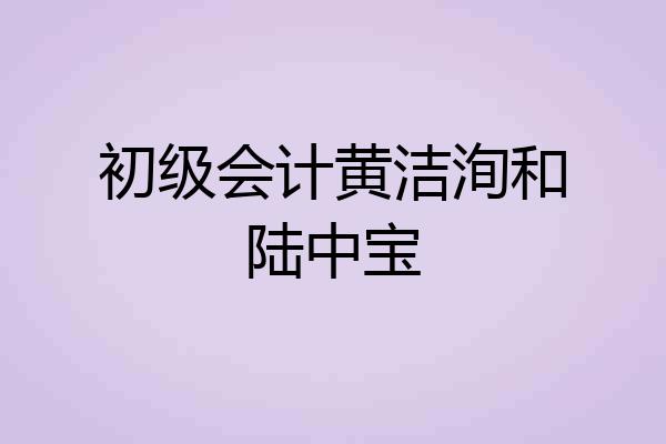 初级会计黄洁洵和陆中宝