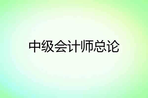 中级会计师总论