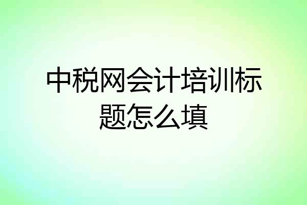 中税网会计培训标题怎么填