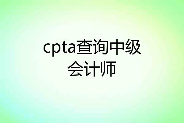 cpta查询中级会计师