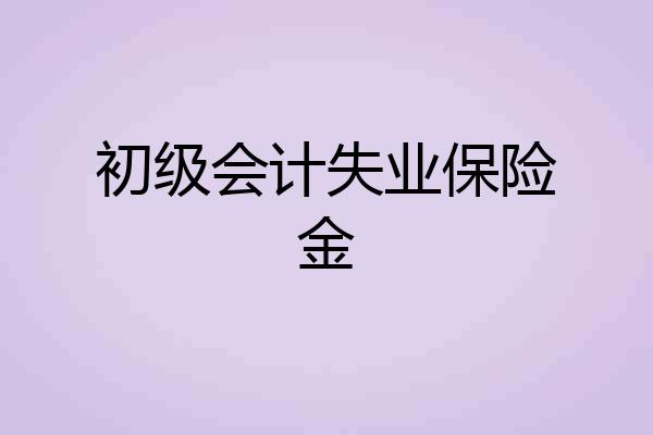 初级会计失业保险金