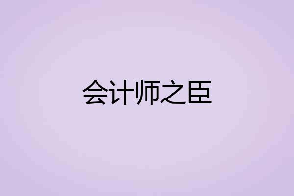 会计师之臣