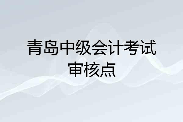 青岛中级会计考试审核点