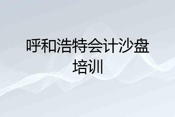 呼和浩特会计沙盘培训