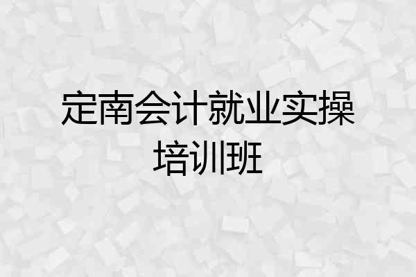 定南会计就业实操培训班