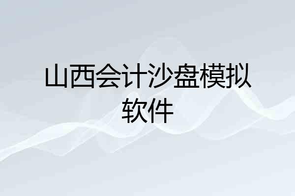 山西会计沙盘模拟软件