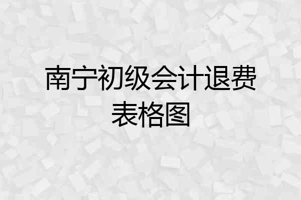 南宁初级会计退费表格图
