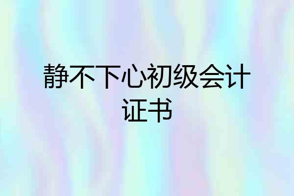 静不下心初级会计证书