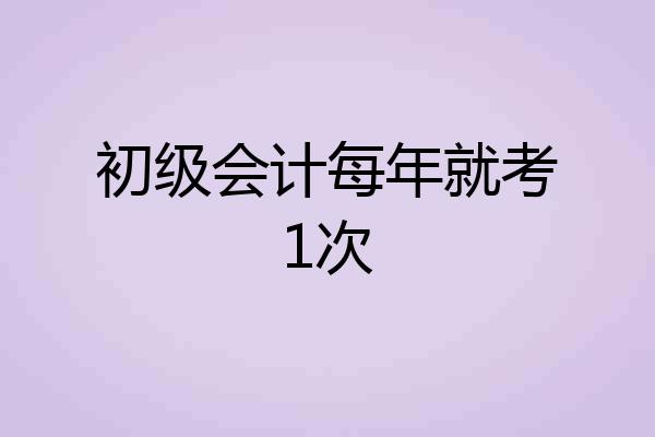 初级会计每年就考1次
