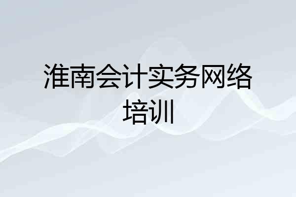 淮南会计实务网络培训