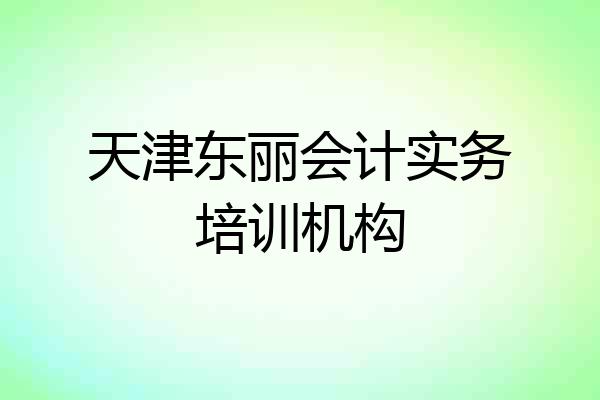 天津东丽会计实务培训机构