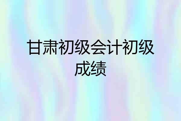 甘肃初级会计初级成绩