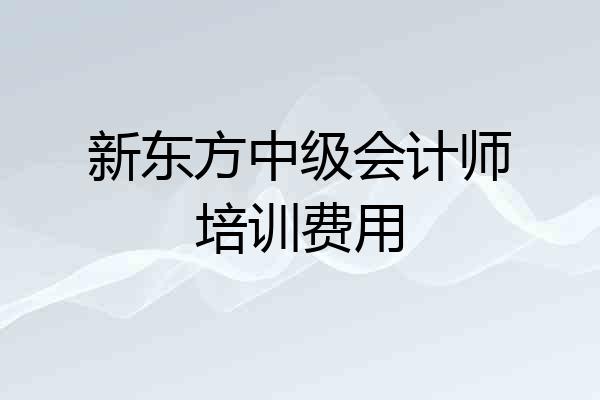 新东方中级会计师培训费用