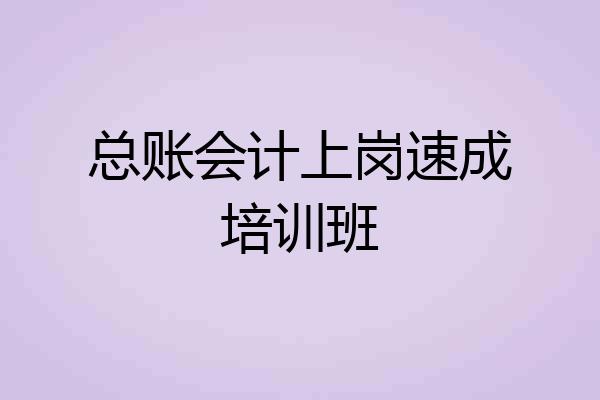 总账会计上岗速成培训班