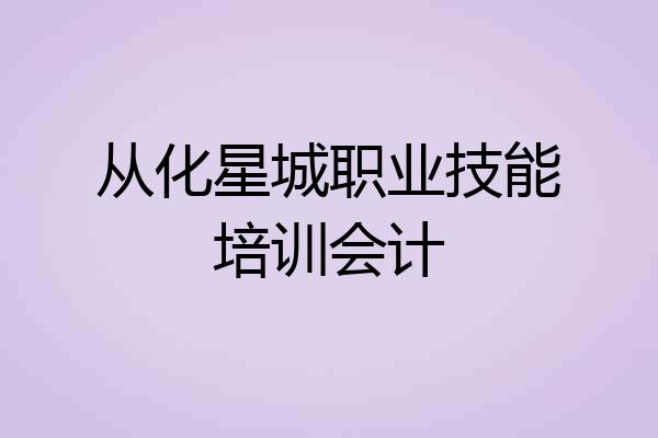 从化星城职业技能培训会计