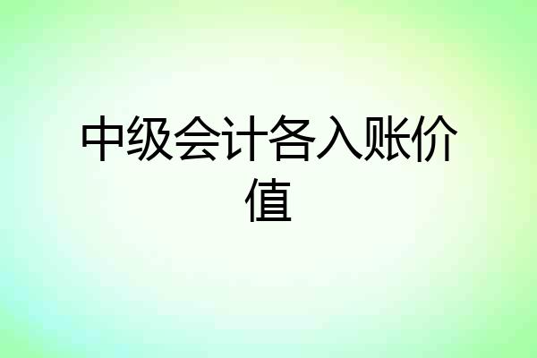 中级会计各入账价值