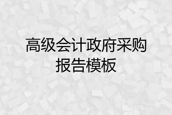 高级会计政府采购报告模板