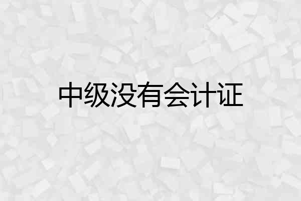 中级没有会计证