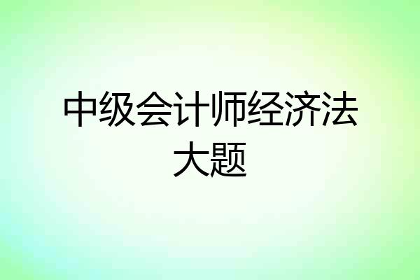 中级会计师经济法大题