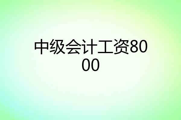 中级会计工资8000