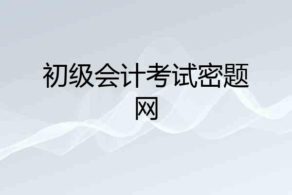 初级会计考试密题网