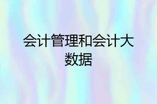 会计管理和会计大数据