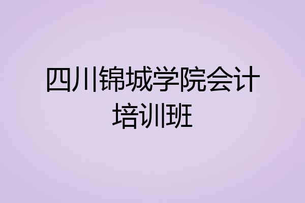 四川锦城学院会计培训班