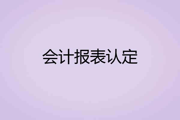 会计报表认定