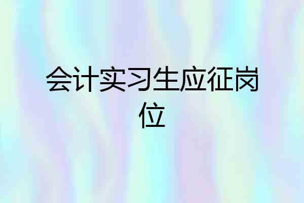 会计实习生应征岗位