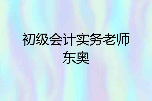 初级会计实务老师东奥