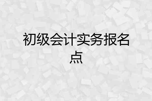 初级会计实务报名点