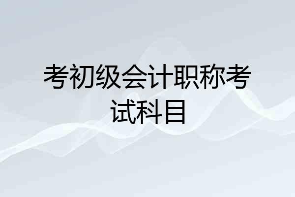 考初级会计职称考试科目