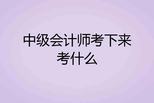 中级会计师考下来考什么