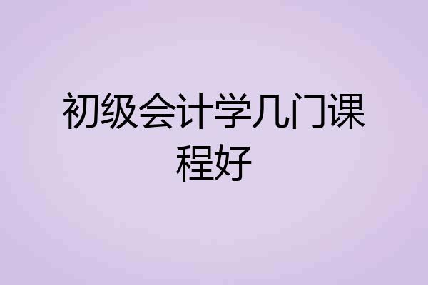 初级会计学几门课程好