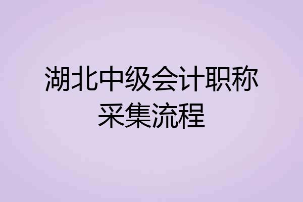 湖北中级会计职称采集流程