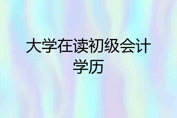 大学在读初级会计学历