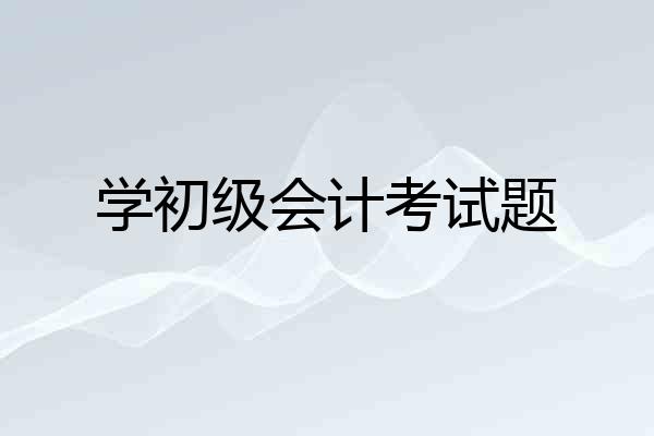 学初级会计考试题