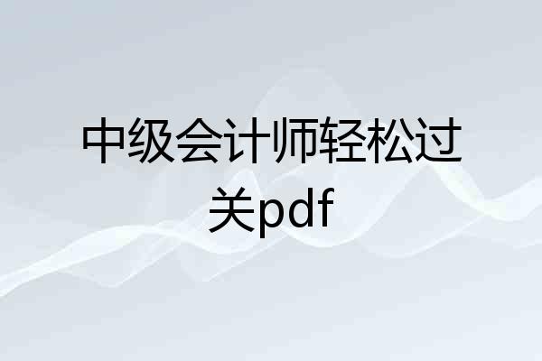 中级会计师轻松过关pdf