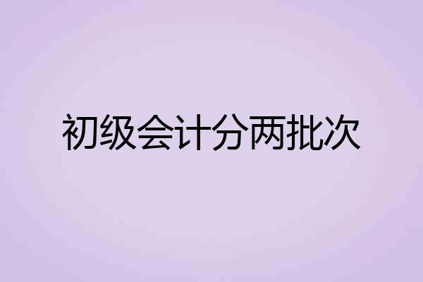 初级会计分两批次