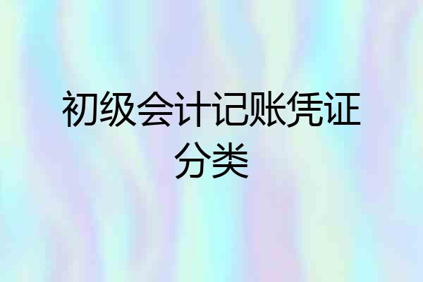 初级会计记账凭证分类