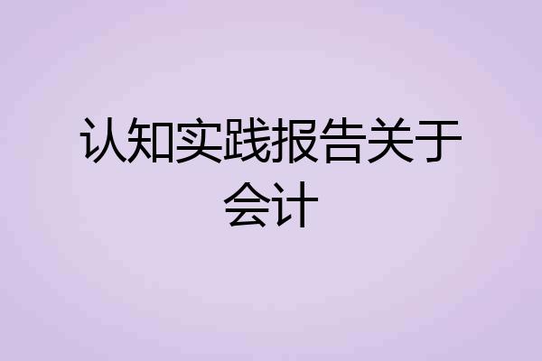认知实践报告关于会计