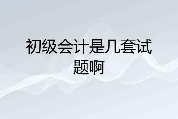初级会计是几套试题啊