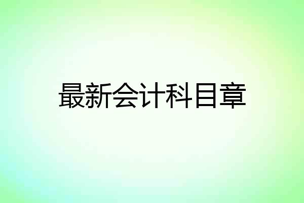 最新会计科目章