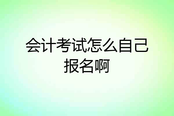 会计考试怎么自己报名啊