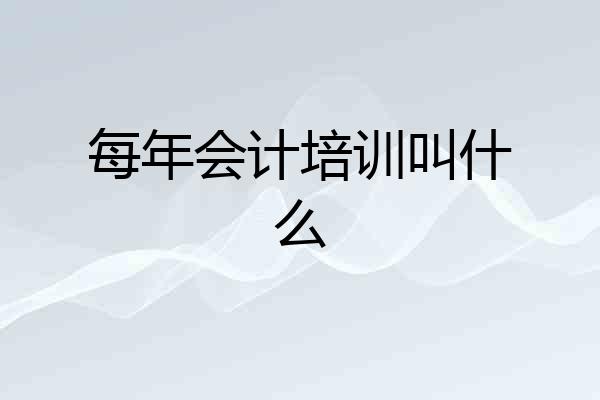 每年会计培训叫什么