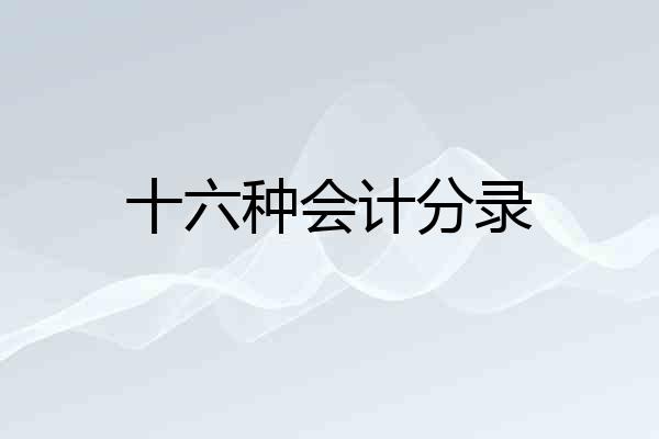十六种会计分录