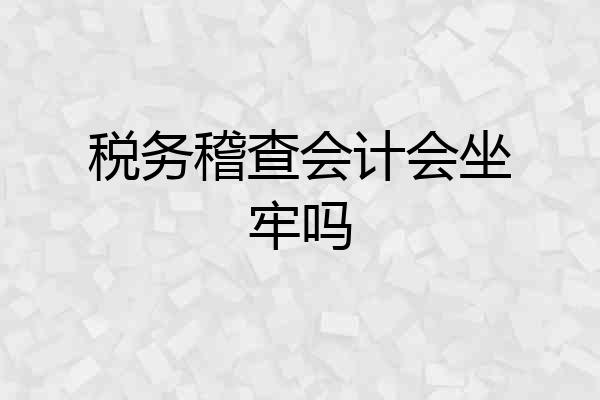 税务稽查会计会坐牢吗