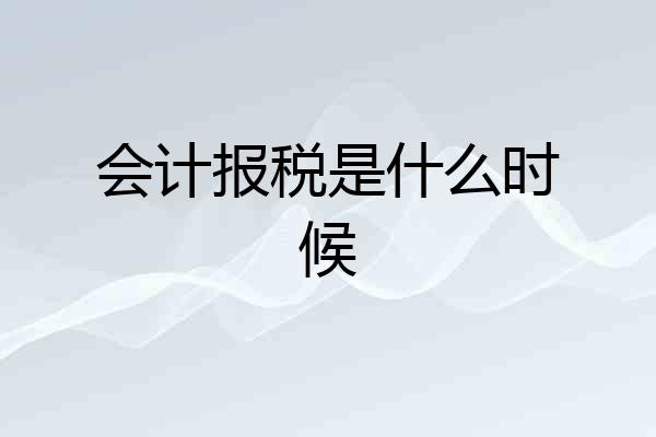 会计报税是什么时候