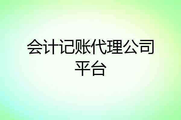 会计记账代理公司平台