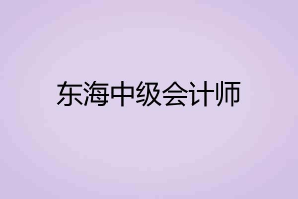 东海中级会计师